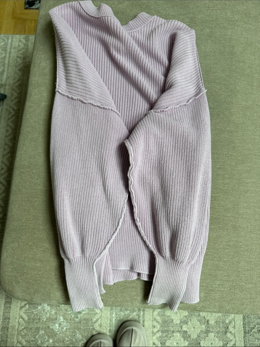 aerie Dusty Lilac Ribbed Oversized Sweatshirt - Picture 8 of 10